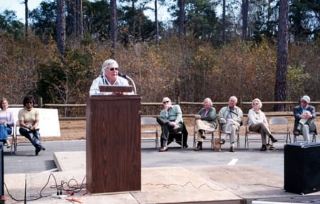 Miss Kate speaking at the Kate Ireland Park Dedication