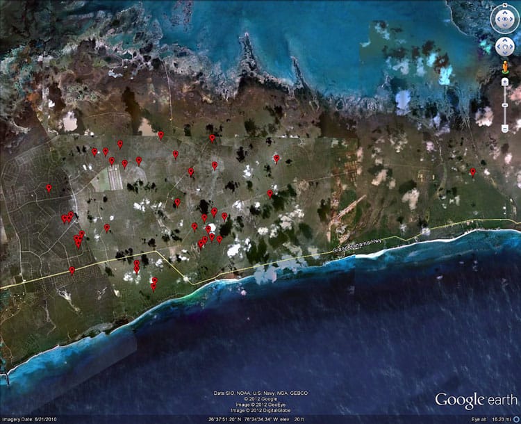 Google earth image of Bahamas