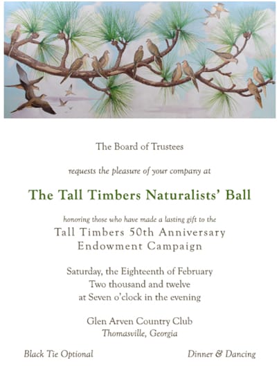 Naturalists' Ball invitation