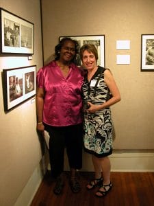 L-R, Yvonne Jones Dorsey with Beate Sass at exhibit opening.