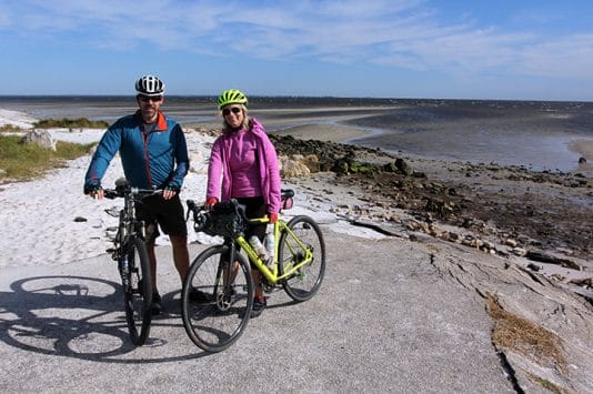 Cyclists at Mashes Sands