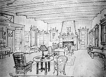 This sketch of the Beadel Room