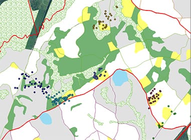 Map of brood locations