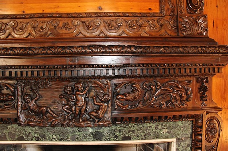 IFACS conservators thoroughly cleaned and restored detailed wooden trim, including fireplace mantles.