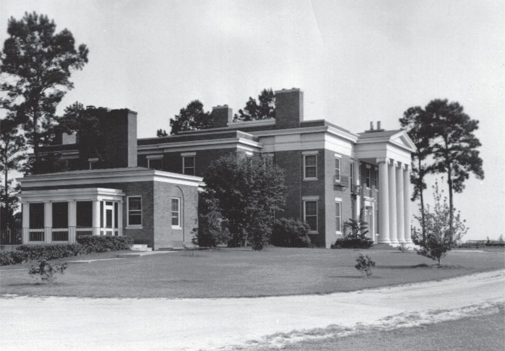 View of the John Russell Pope designed house from the northeast, before the land- scaping had matured.