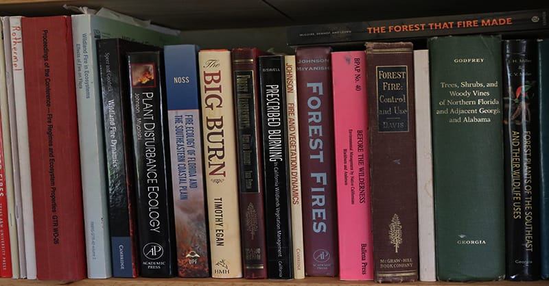 Books on a shelf