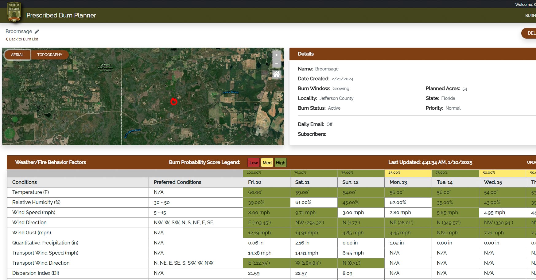 Burn Planner screenshot